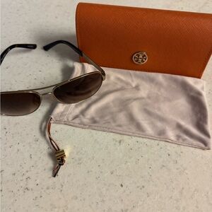 Tory Burch Brown Sunglasses with Orange Case